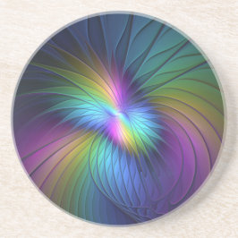 Colorful With Blue Modern Abstract Fractal Art Getränkeuntersetzer