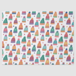 Colorful Woolly Hats Winter Seidenpapier