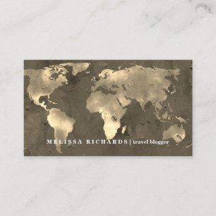 Colorful World Map Travel Blog Business Card Visitenkarte