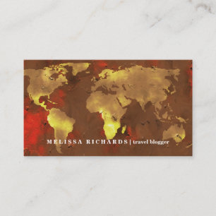 Colorful World Map Travel Blog Business Card Visitenkarte