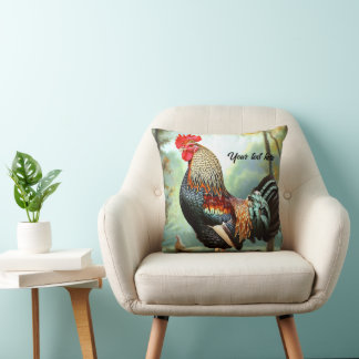 Colorful Wyandotte Rooster Kissen