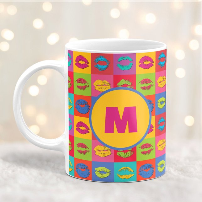 Colorful XOXO Kissing Lips Personalized Kaffeetasse (Von Creator hochgeladen)