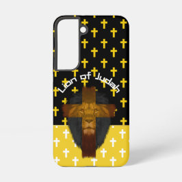 Colorful Yellow Black White Cross Lion of Judah Samsung Galaxy Hülle