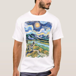 Colorful Yellowstone National Park Wolf Howling T-Shirt