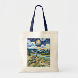 Colorful Yellowstone National Park Wolf Howling Tragetasche