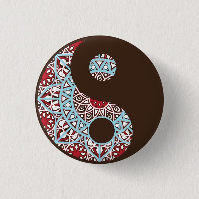 Colorful Yin Yang Mandala Button (Vorderseite)