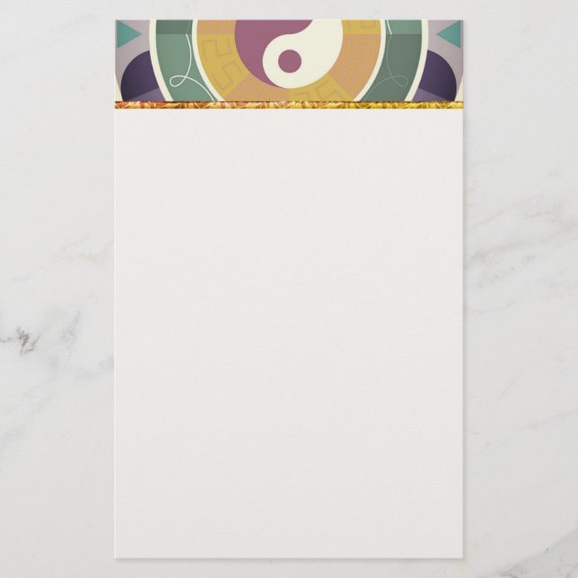 Colorful Yin Yang Stationery Briefpapier (Vorderseite)