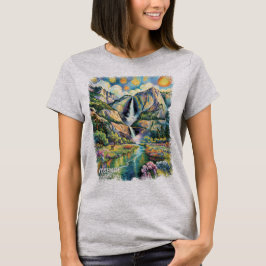 Colorful Yosemite Spring Waterfall Hiking Trail T-Shirt