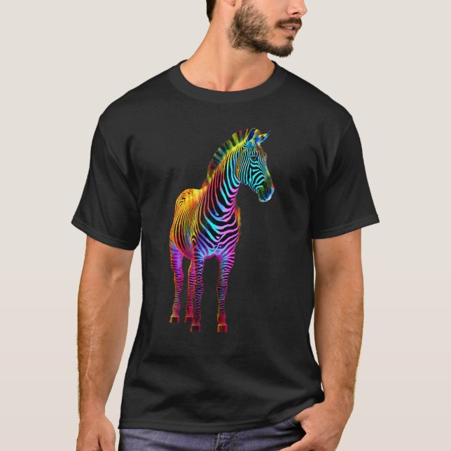 Colorful Zebra Nature  Wildlife Animal art T-Shirt (Vorderseite)