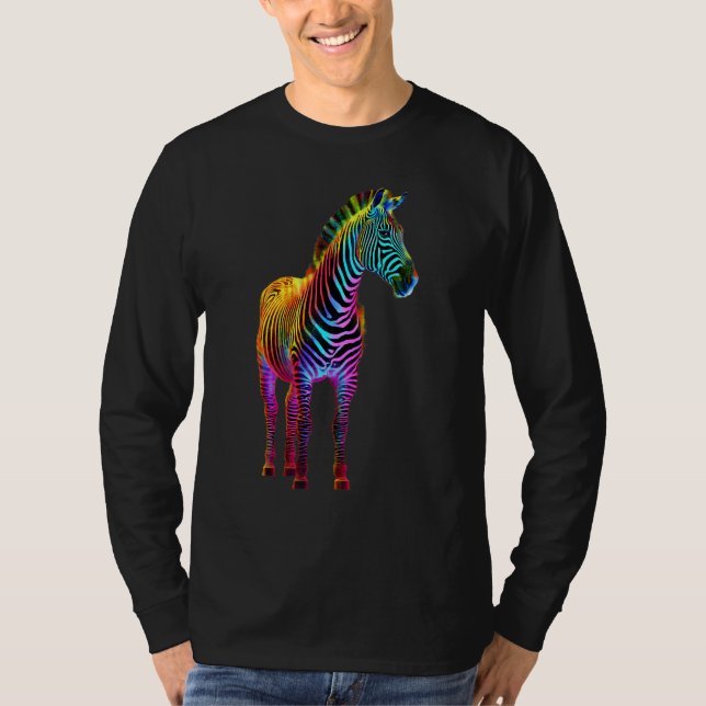Colorful Zebra Nature  Wildlife Animal art T-Shirt (Vorderseite)