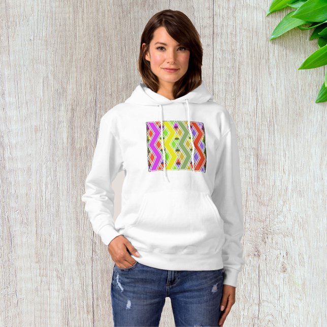 Colorful Zigzag Lines Womens Hoodie (Von Creator hochgeladen)