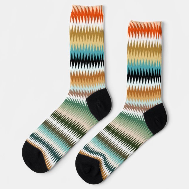 COLORFUL Zigzag Multicolor Muster Socken (Linkes Detail)