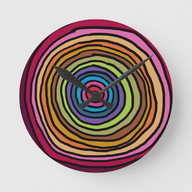 ColorfulCircles.jpg Runde Wanduhr (Vorderseite)