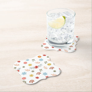 Colorfull Cute spring floral, watercolor pattern Untersetzer