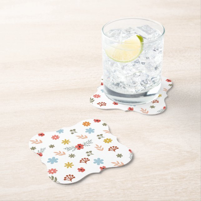 Colorfull Cute spring floral, watercolor pattern Untersetzer (Vor Ort)