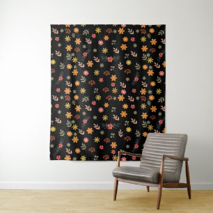 Colorfull Cute spring floral, watercolor pattern Wandteppich
