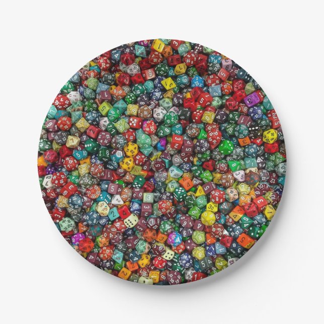 Colorfull Dice Paper Plate Pappteller (Vorderseite)