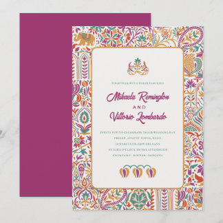 Colorfull Indian Style Wedding Einladung