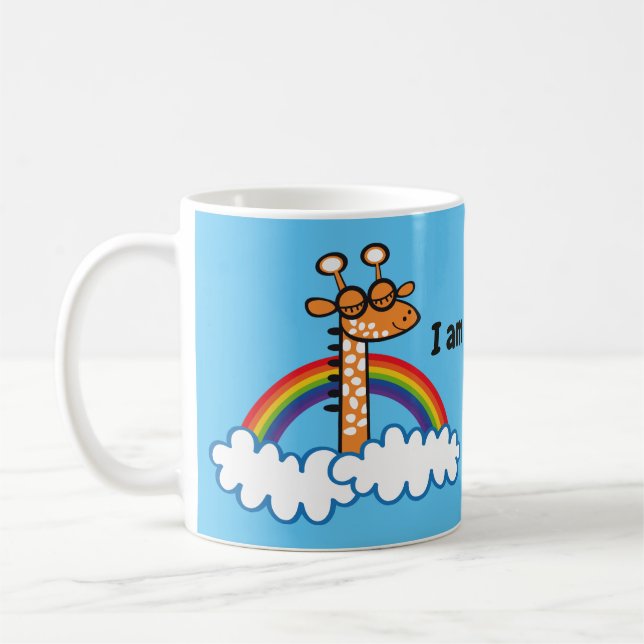 Colorida Jirafa. Jirafa. Arcoiris, arco iris Kaffeetasse (Links)