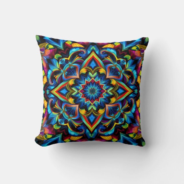 Colorido Kaleidoscope Mandala Design Mug, almohada Kissen (Vorderseite)