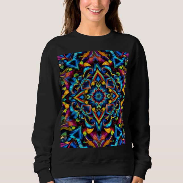 Colorido Kaleidoscope Mandala Design Mug, almohada Sweatshirt (Vorderseite)