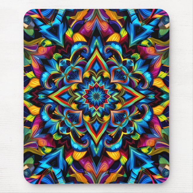 Colorido Kaleidoscope Mandala iPhone 14 Funda Mousepad (Vorne)