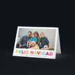 Colorido Tipo de Tarjeta de Navidad plana Feiertagskarte<br><div class="desc">Esta tarjeta de navidad de la foto plana con estilo antiguo, el tipo de textura de colores en colores, bastante moderna se extiende alegr � a de las fiestas de esta temporada. Personalizar con su propia foto, el a � o y el nombre del texto en negro. Fotograf � eine...</div>