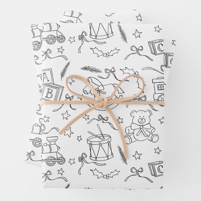 Coloring Book Classic Christmas Toy Land Geschenkpapier Set (Beispiel)