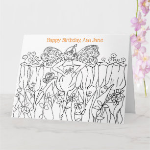 Coloring Book Happy Birthday Card Individuelle Nam Karte