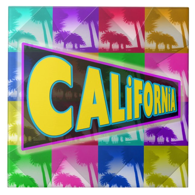 "Coloring California 2" Tile Fliese (Vorderseite)