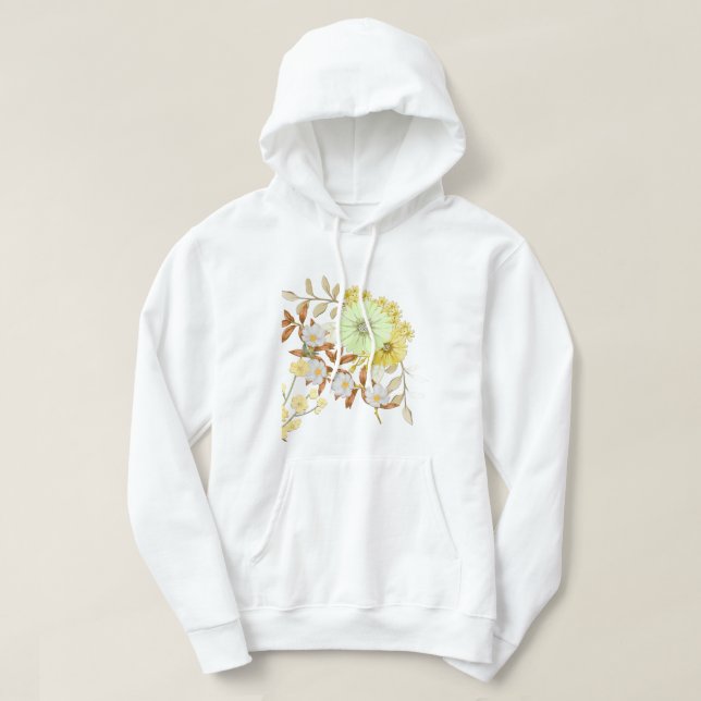 Coloring Flowers Art Design | Floral Coloring Hoodie (Design vorne)
