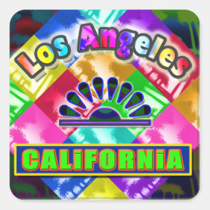 "Coloring Los Angeles 3"-Aufkleber Quadratischer Aufkleber