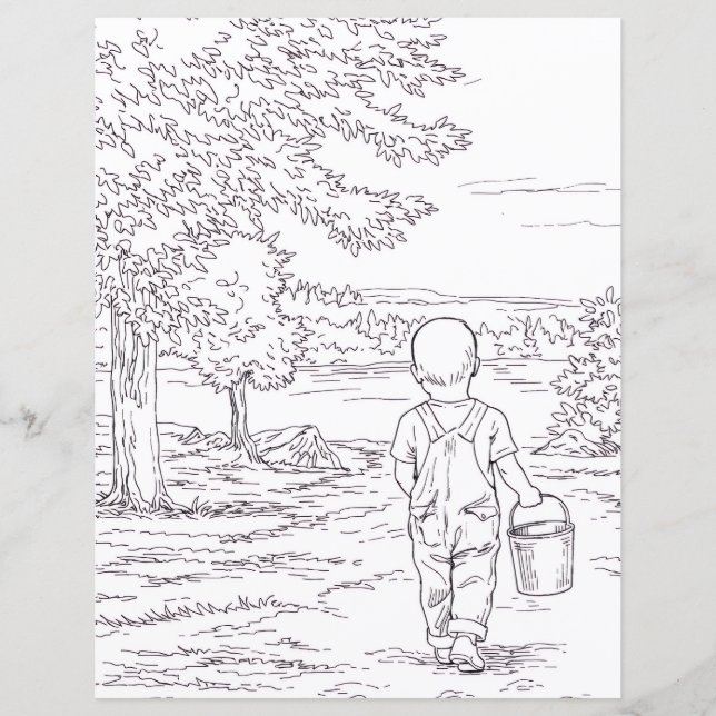 Coloring Page - Boy Goin' Pishin' (Vorderseite)
