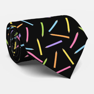 Coloring Pencils Black Neck Tie Krawatte