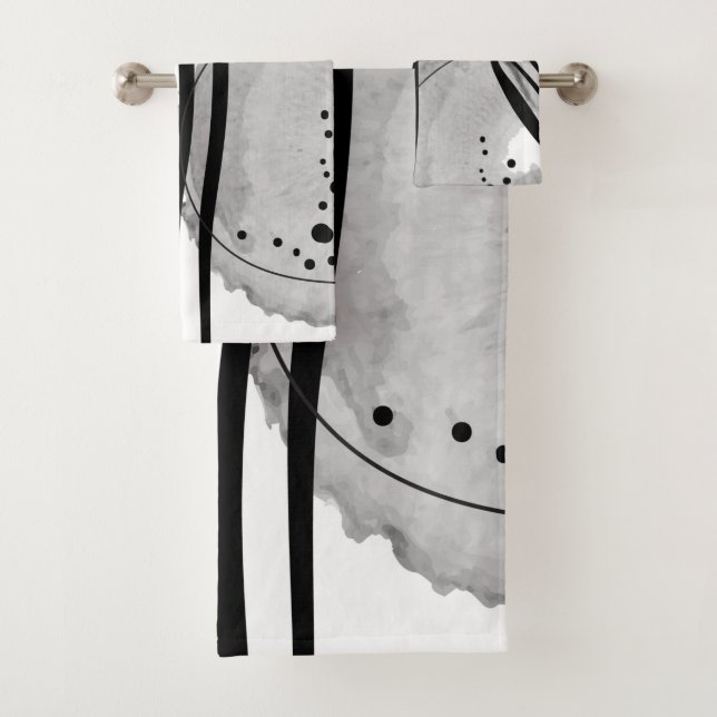 Colorless Abstract Watercolor Two Badhandtuch Set (Insitu)