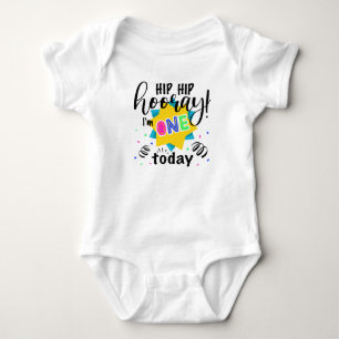 Colorous First Birthday Baby Jersey Bodysuit Strampler