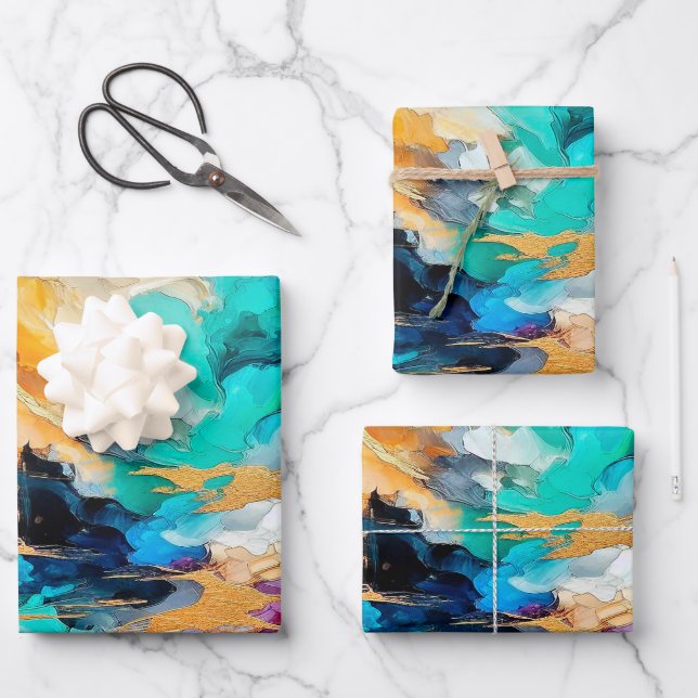 Colors and Gold Geschenkpapier Set (Vorderseite)