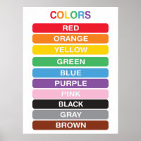 Colors Classroom Early Learning Poster
