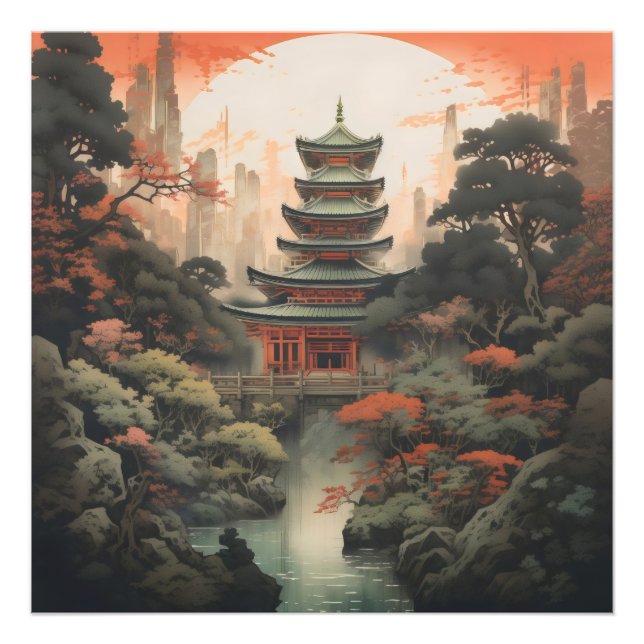 Colors Landscape Asian House Fotodruck (Vorne)