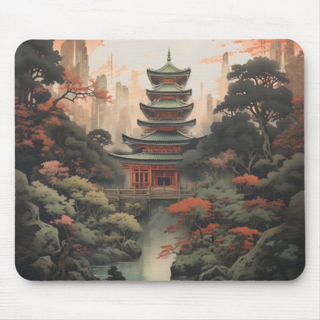 Colors Landscape Asian House Mousepad (Vorne)