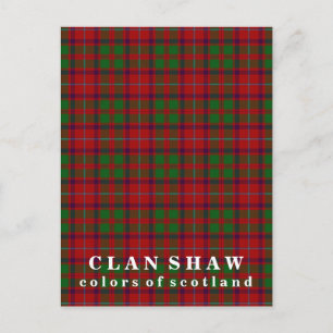 Colors of Scotland Clan Shaw Tartan Postkarte