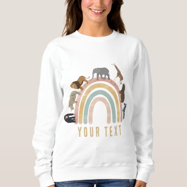 Colors Rainbow Jungle Animals Sweatshirt (Vorderseite)