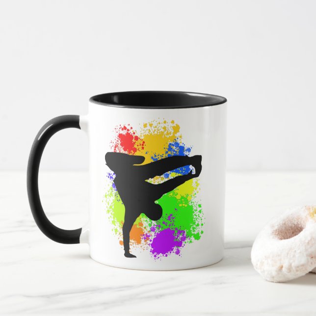 Colorsplash Breakdancer Tasse (Mit Donut)