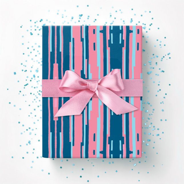 Colorstack Ikat in Rosa und Aqua Geschenkpapier (Von Creator hochgeladen)