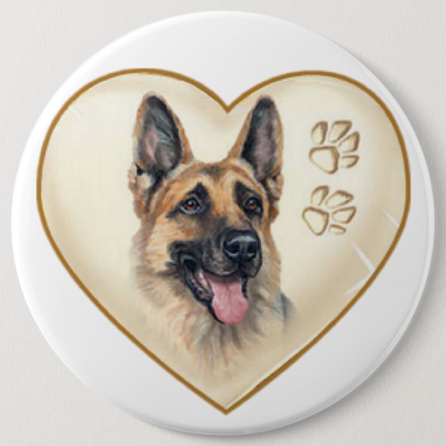 COLOSSAL 6 inch German Shepherd Button Button (Vorderseite)