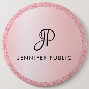 Colossal Button Custom Monogram Rose Gold