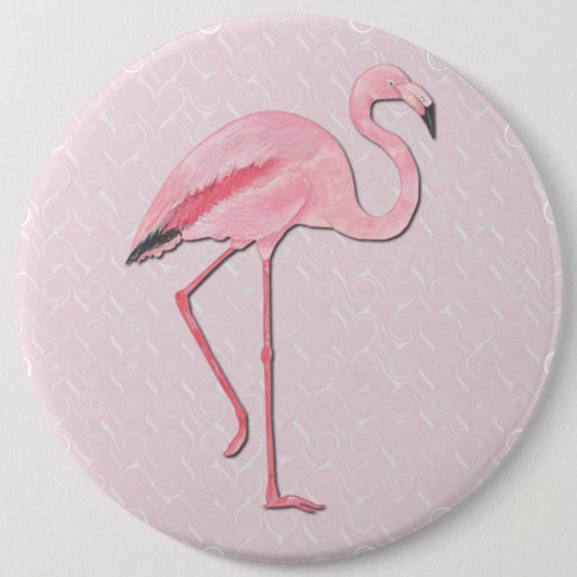 COLOSSAL Pink Flamingo, 18 Zoll Button Tasten (Vorderseite)