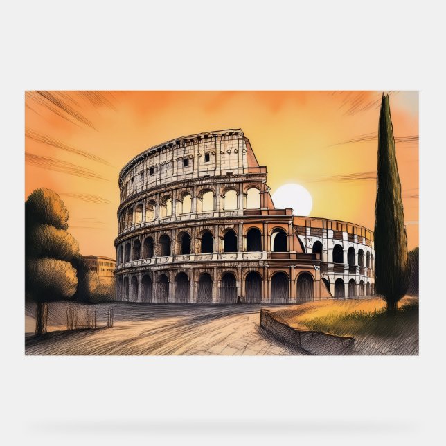 Colosseum ancient roman amphitheater during golden acrylschild (Vorderseite)