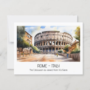 Colosseum Aquarell Via Sacra Rom Postkarte