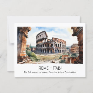Colosseum Aquarellbogen Constantine Rom Curio Postkarte